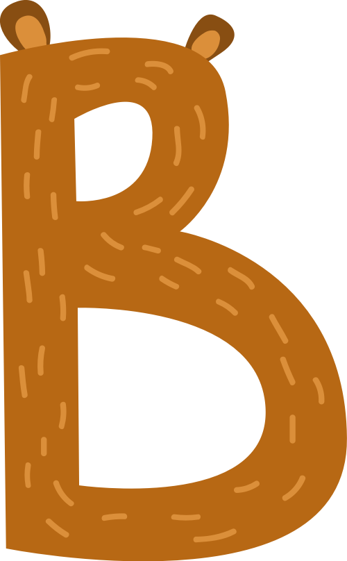 棕色小熊字母B卡通可愛(ài)動(dòng)物logo設(shè)計(jì)素材 logo png